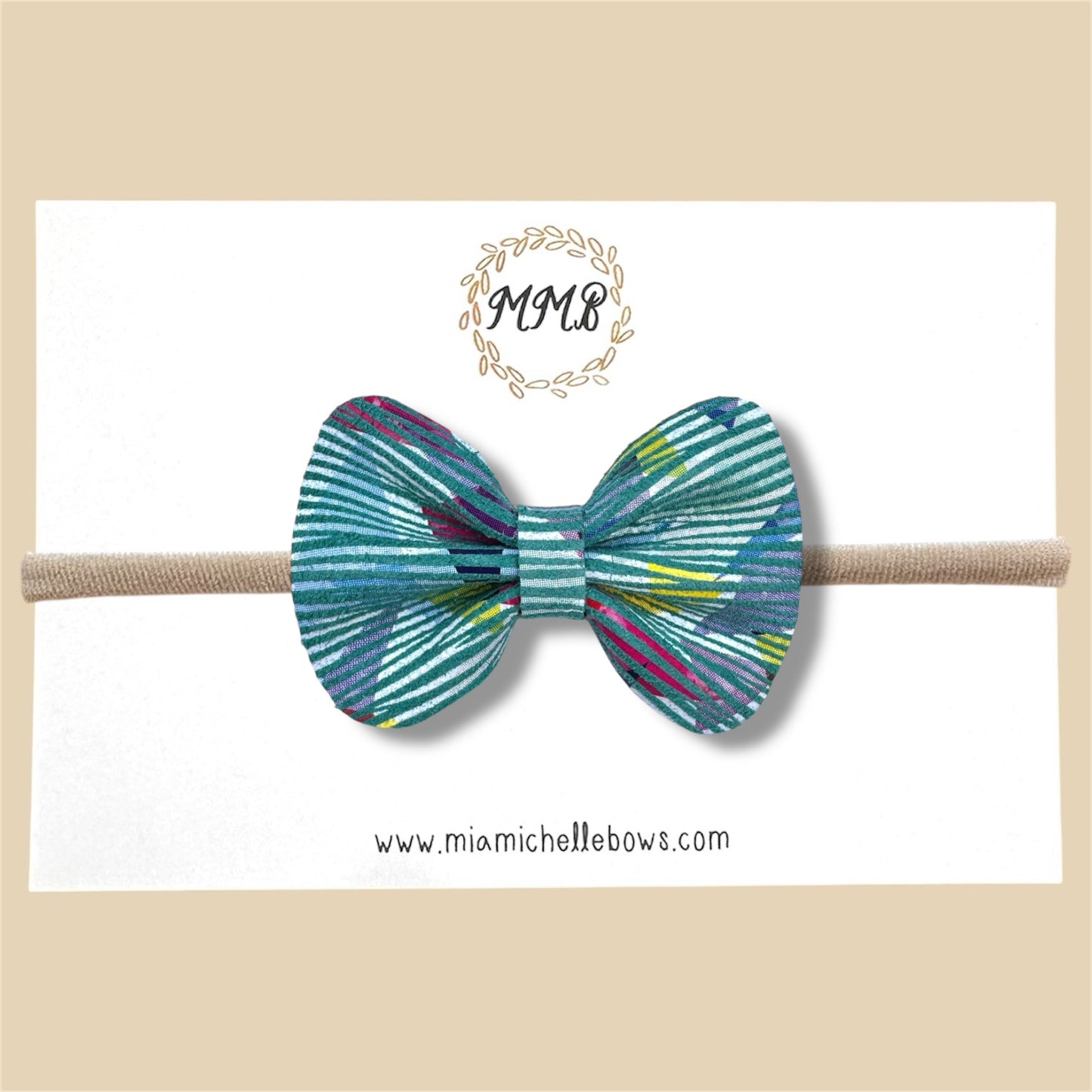 Turquoise Mod Genuine Leather Bow