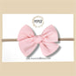 Hand-tied Pink Chiffon Striped Bow