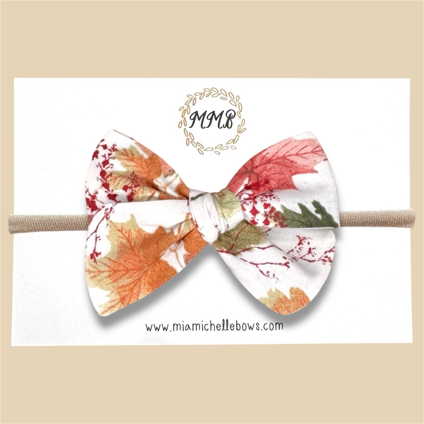 Hand-tied Autumn Leaves Bow