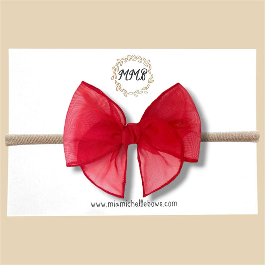 Sheer Red Fairytale Bow