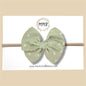 Sage Swiss Dot Fairytale Bow
