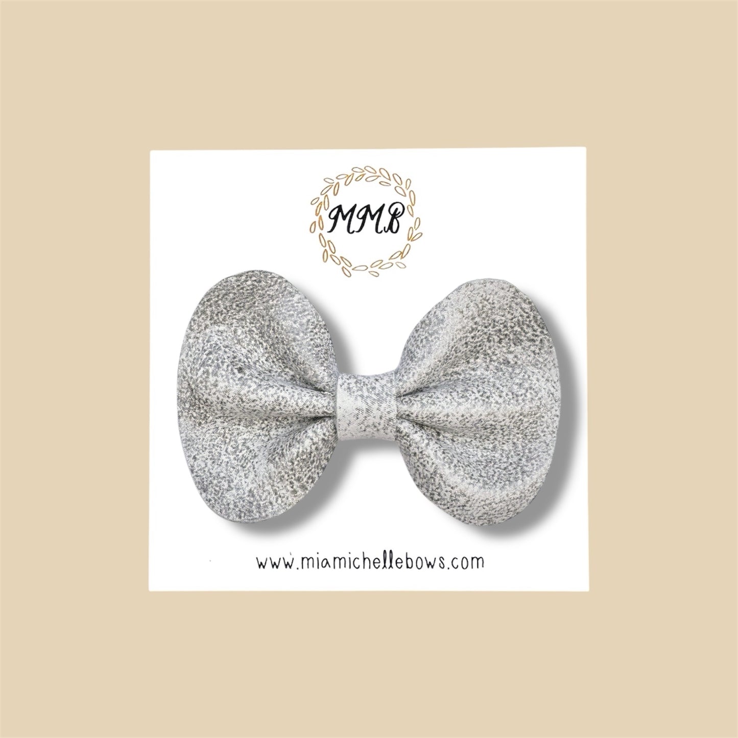 Vintage Grey Genuine Leather Bow