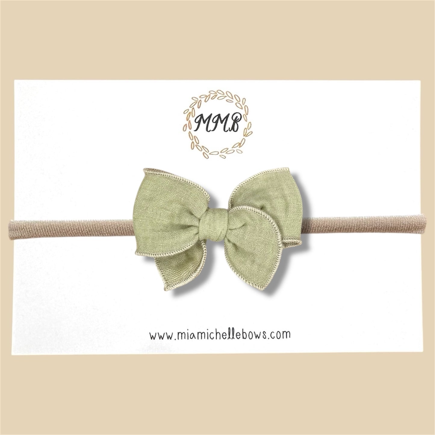 Sage Gauze Fairytale Bow