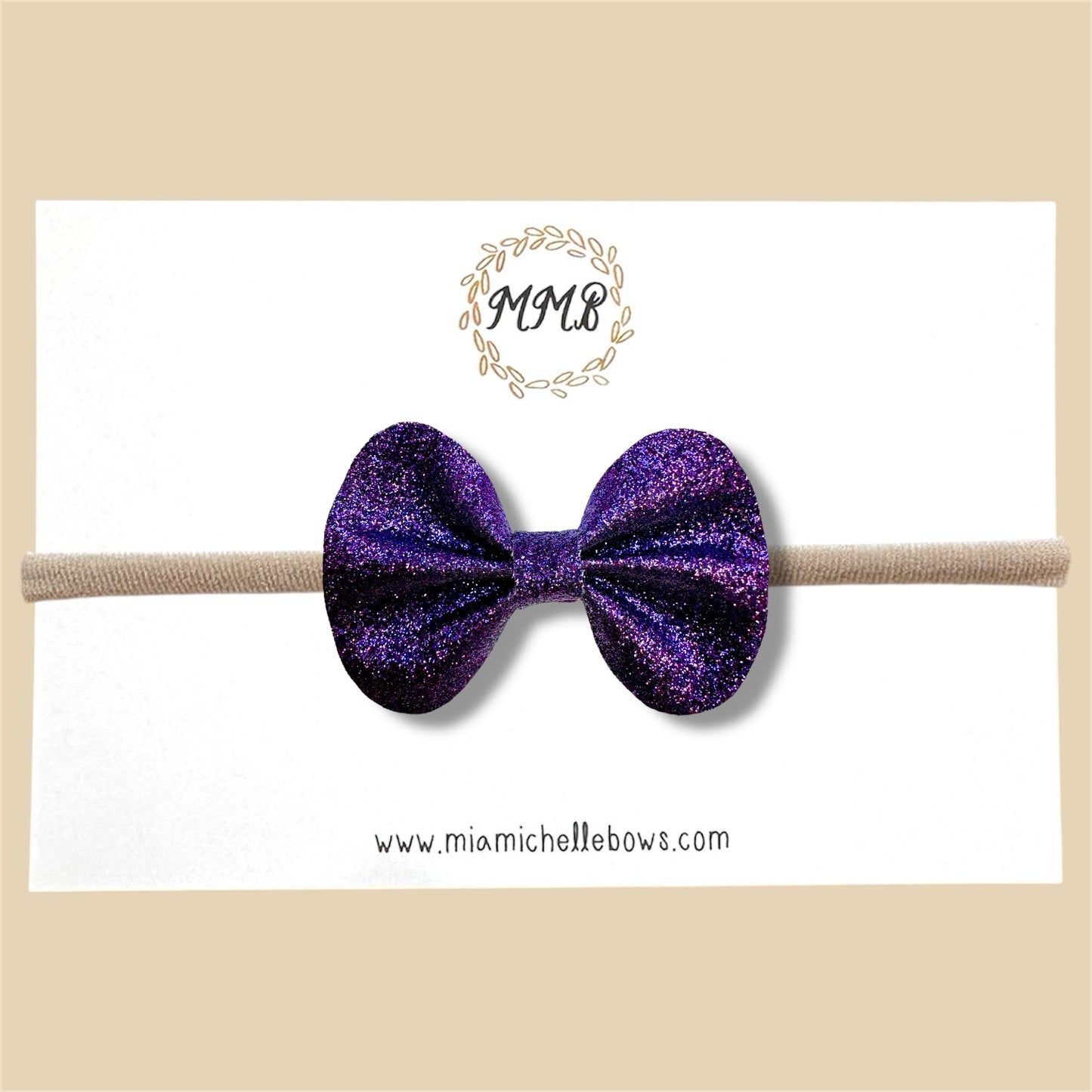 Midnight Plum Glitter Bow