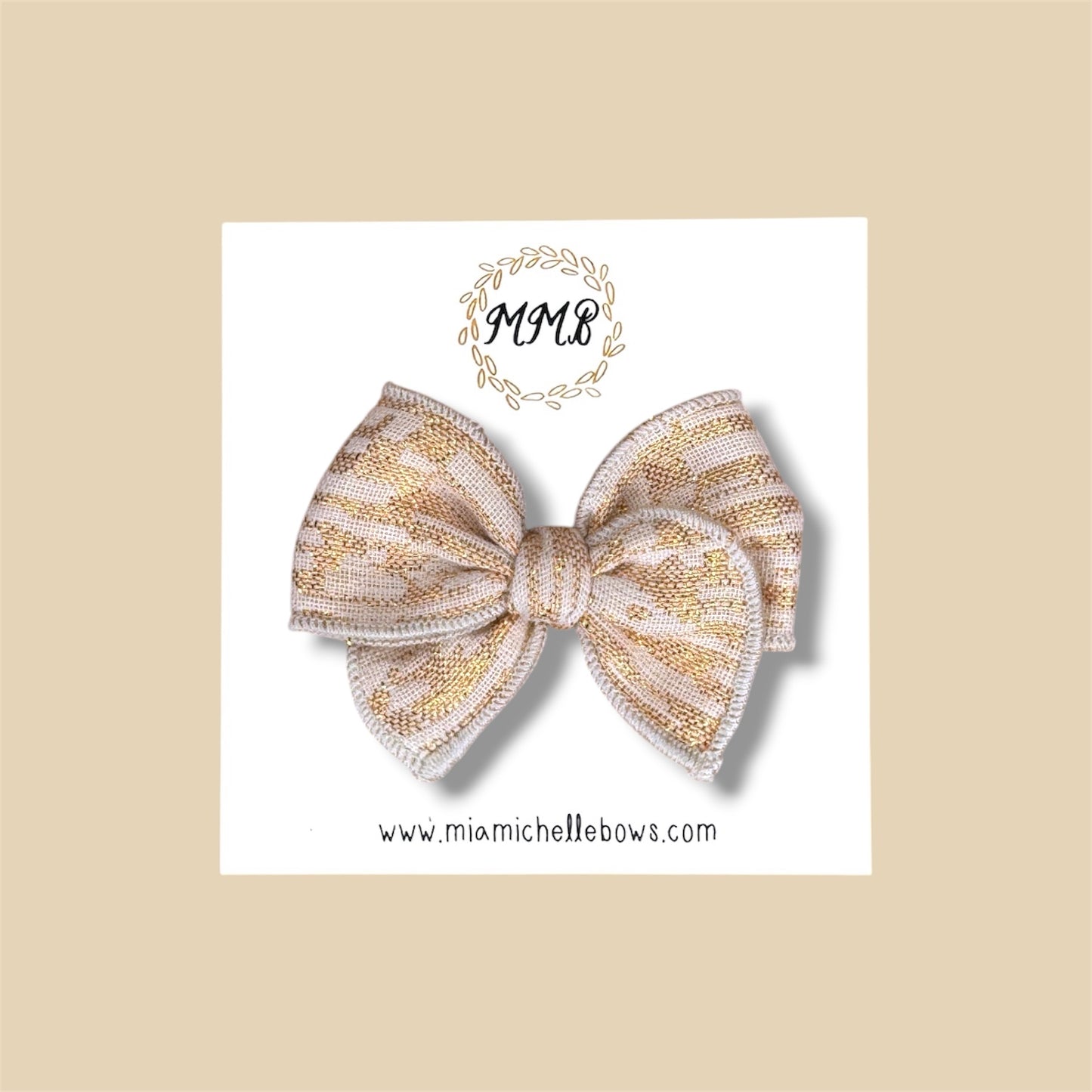 Gold & Cream Linen Fairytale Bow