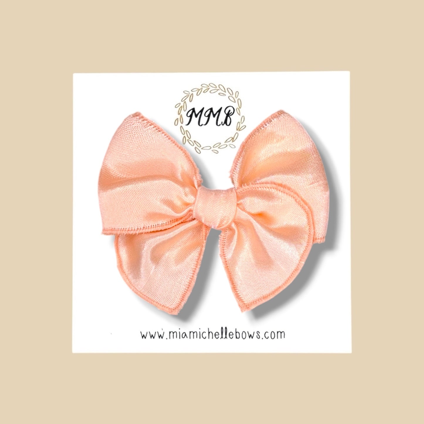 Peach Satin Fairytale Bow