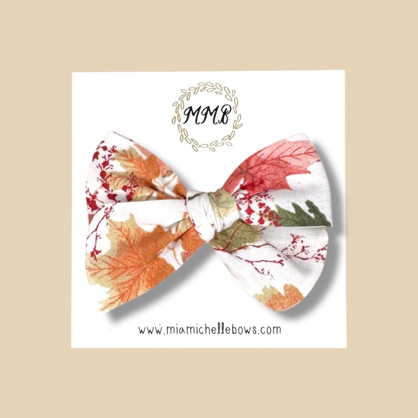 Hand-tied Autumn Leaves Bow