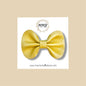 Yellow Metallic Genuine Leather Bow