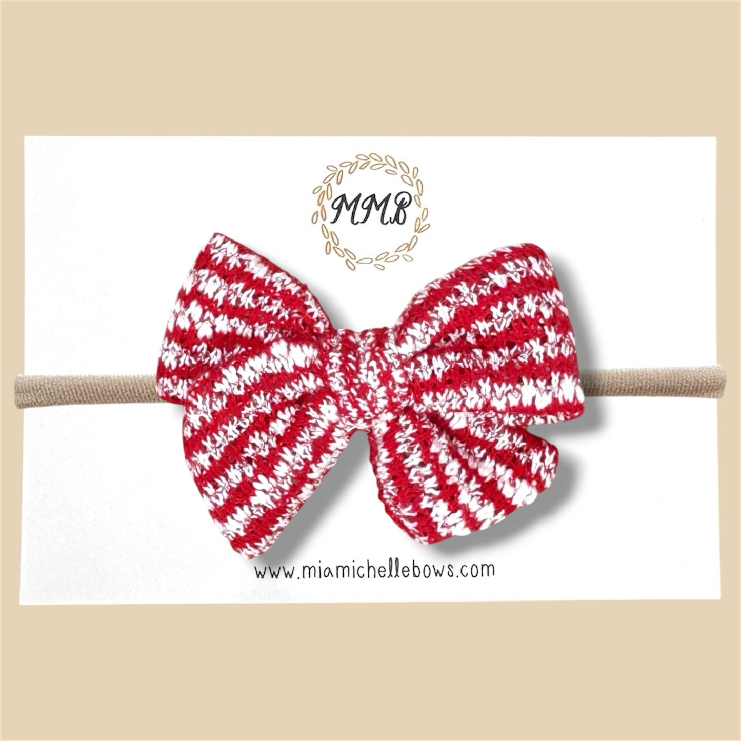 Candy Cane Sweater Bow
