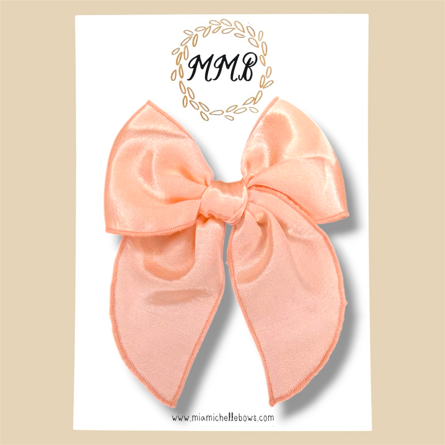 Peach Satin Fairytale Bow
