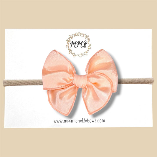 Peach Satin Fairytale Bow
