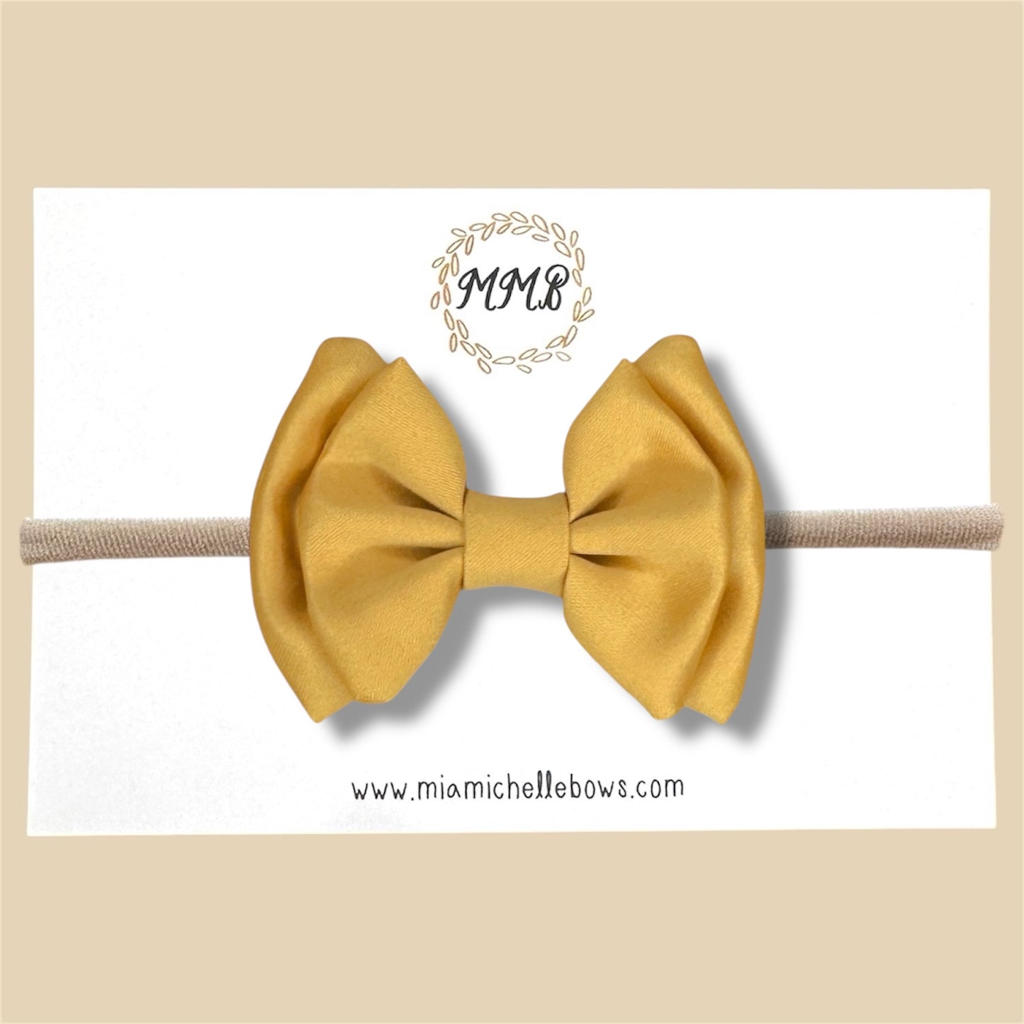 Mustard Satin Double Layer Bow