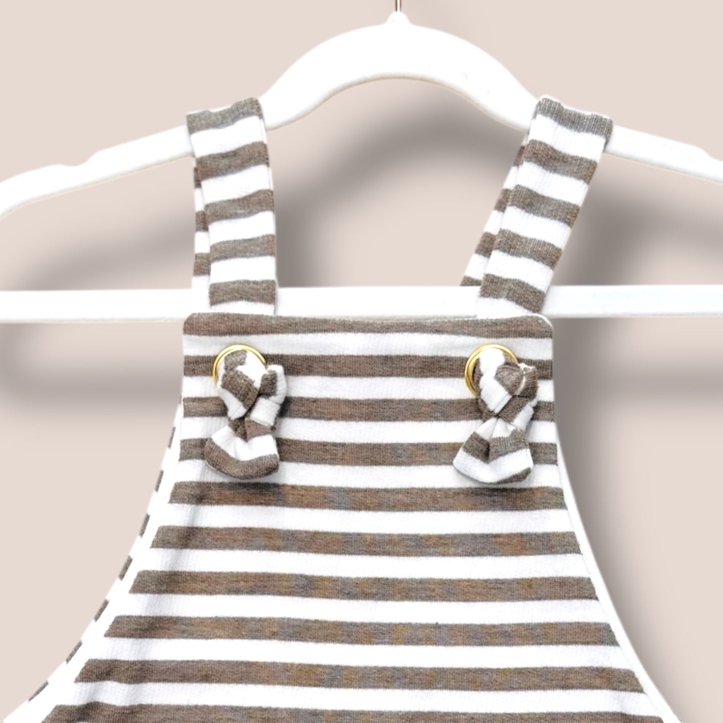 Handmade Brown Stripe Overalls 18-24 months