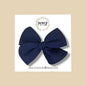 Hand-tied Gauze Bow in Navy Blue