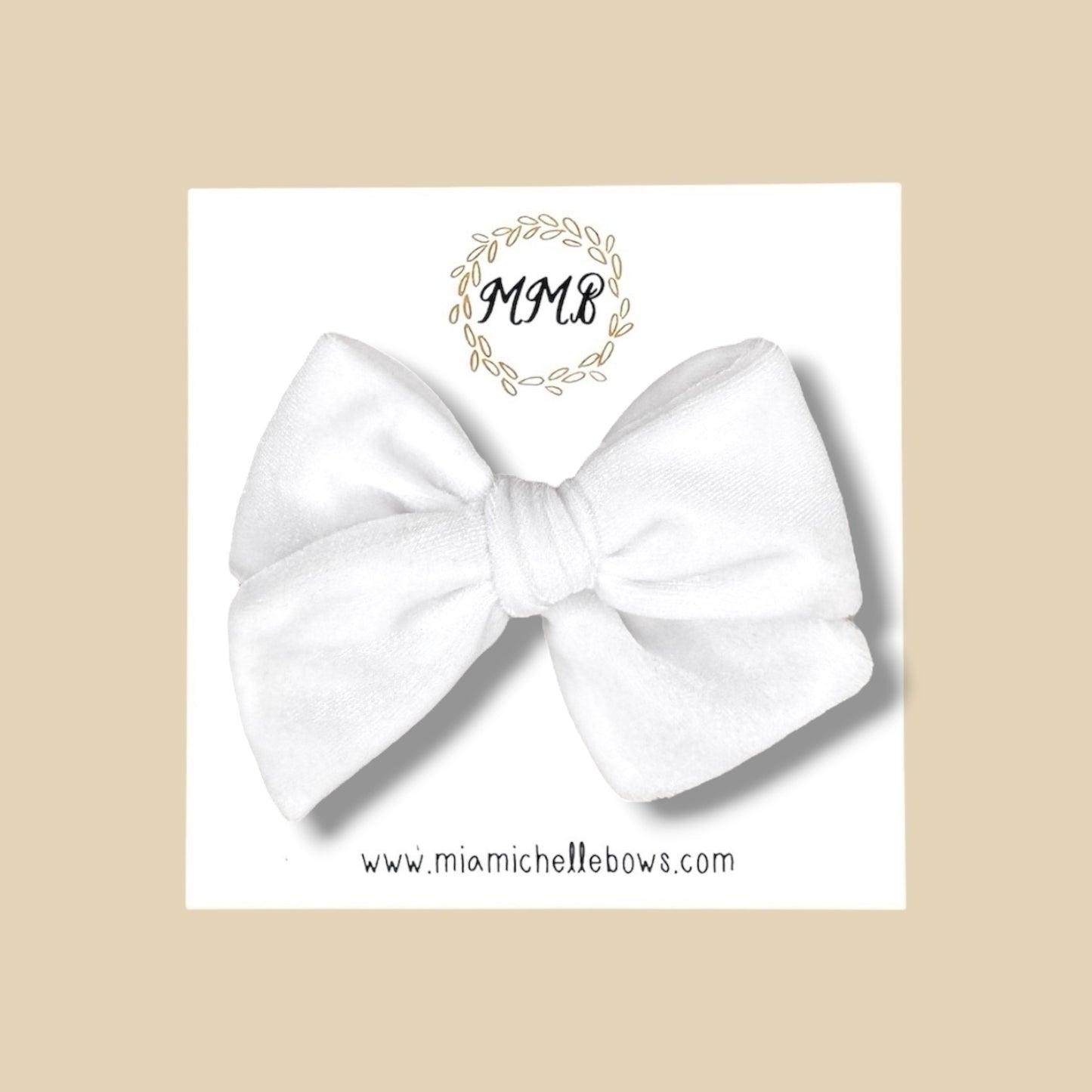 Velvet Bow in White