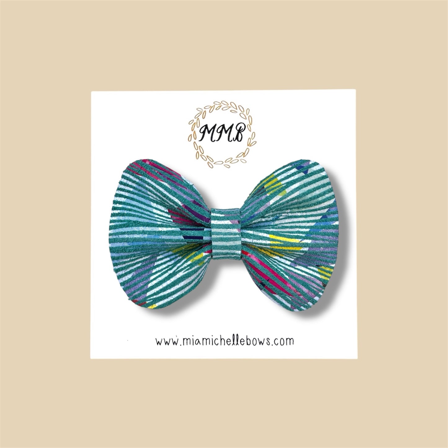 Turquoise Mod Genuine Leather Bow