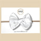 Hand-tied White Satin Bow
