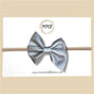 Silver Pinwheel Vegan Leather Bow