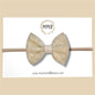 Cream Fawn Fur Genuine Leather Bow