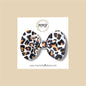 White Leopard Vegan Leather Bow