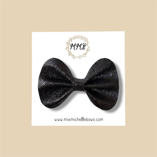 Black Shimmer Glitter Bow