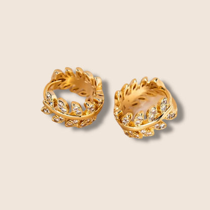 Gold Leaf Hoops