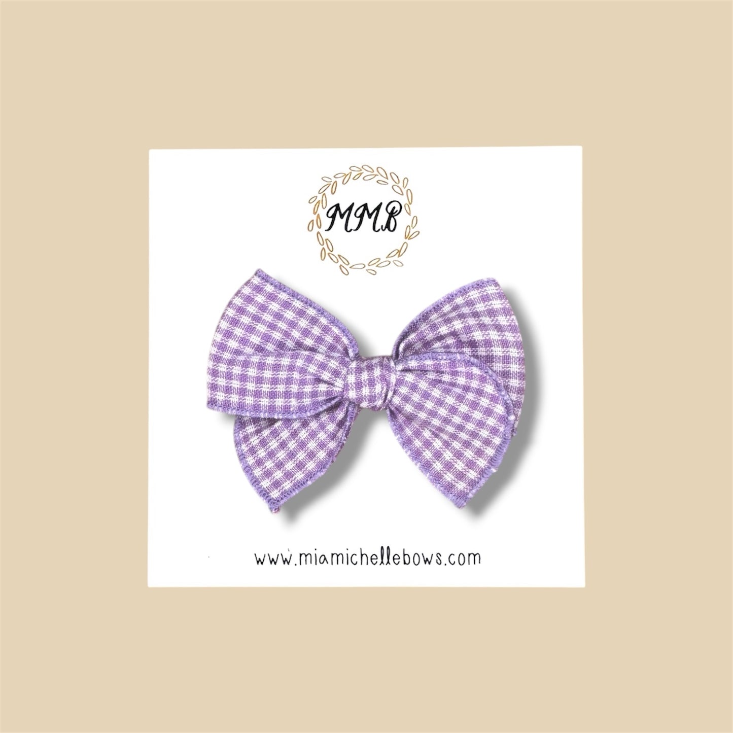 Lavender Gingham Fairytale Bow