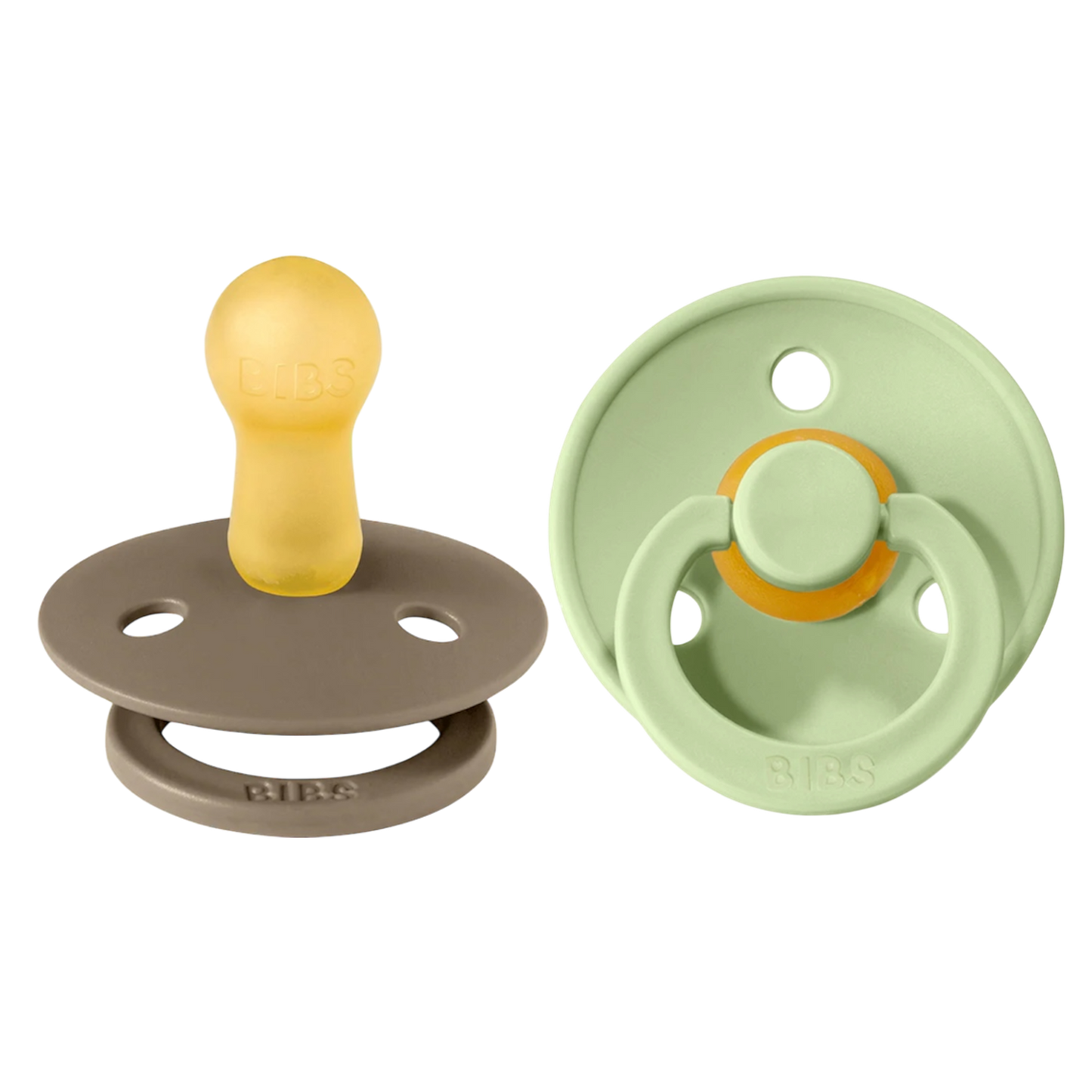 Bibs Colour Pacifier 2 Pack—Dark Oak & Pistachio
