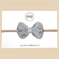 White Snakeskin Vegan Leather Bow