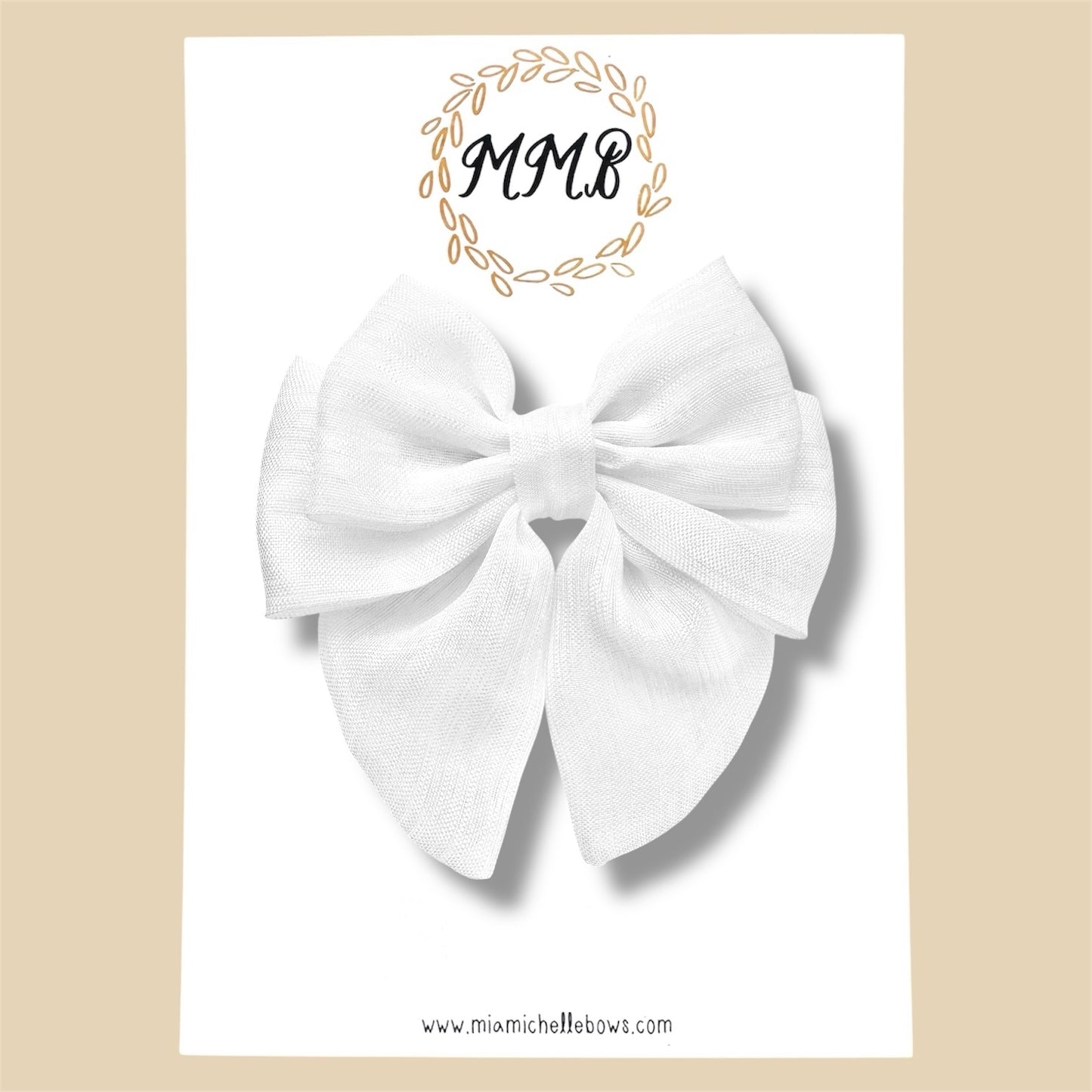 White Semi-sheer Luxe Bow