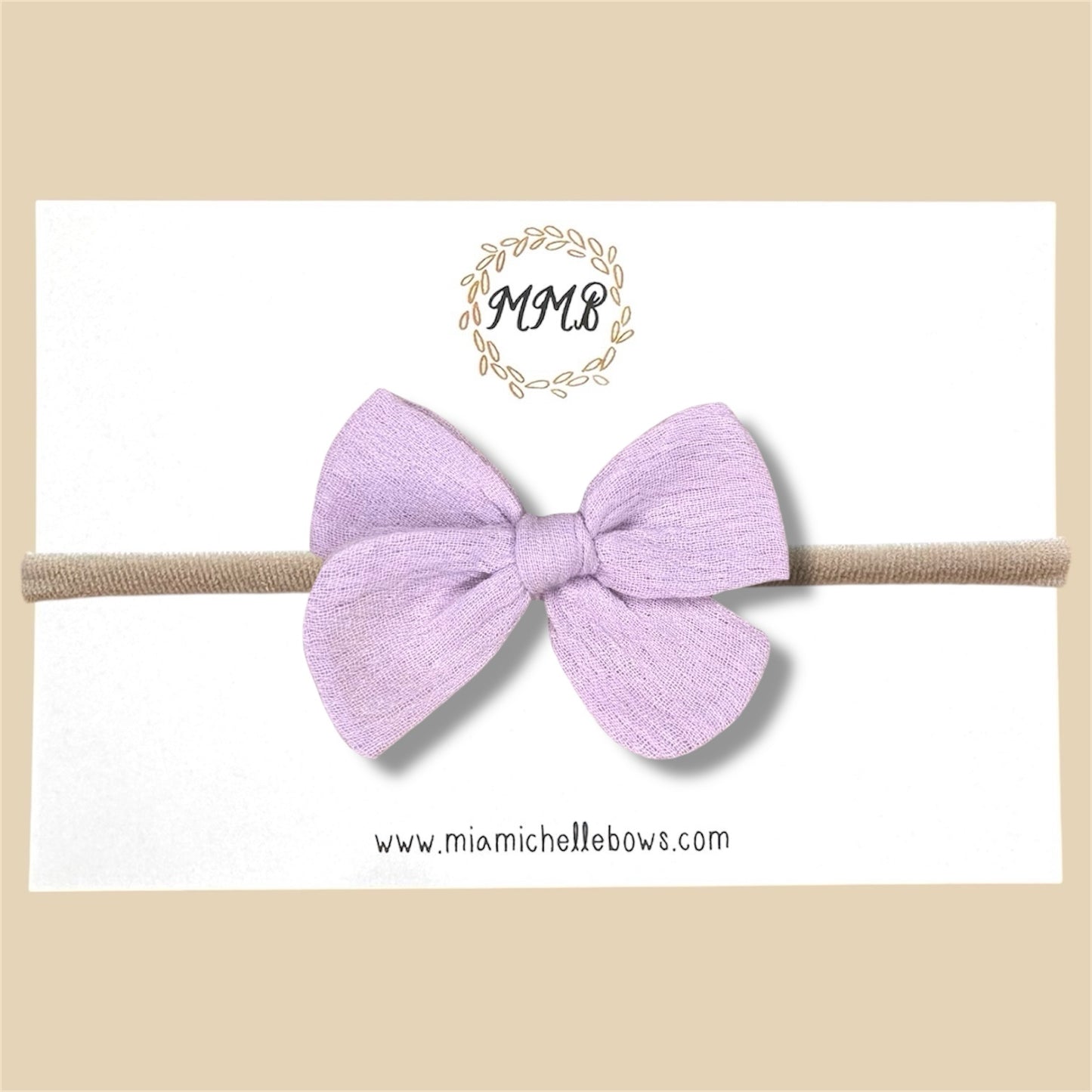 Hand-tied Gauze Bow in Lavender