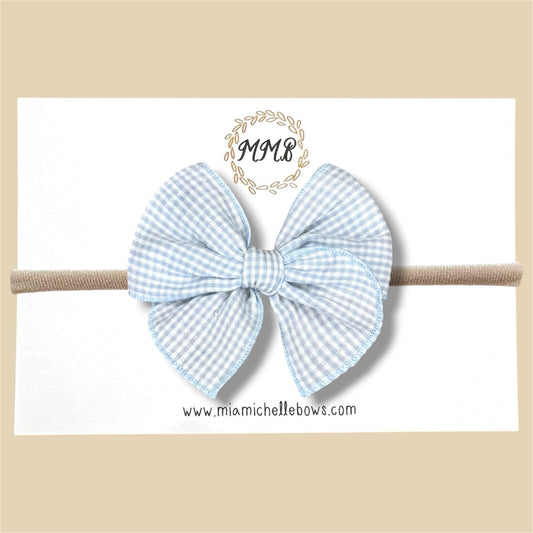 Baby Blue Gingham Fairytale Bow