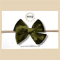 Velvet Bow in Olive