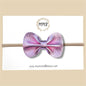 Pink Metallic Genuine Leather Bow