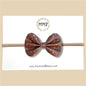 Brown & Gold Vegan Leather Bow