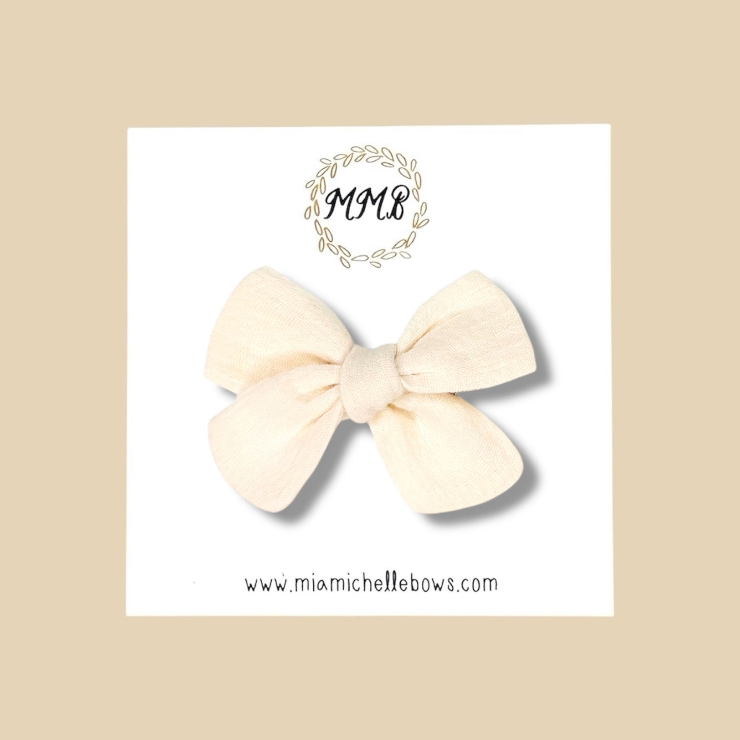 Hand-tied Gauze Bow in Ivory