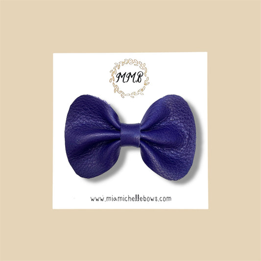 Indigo Genuine Leather Bow