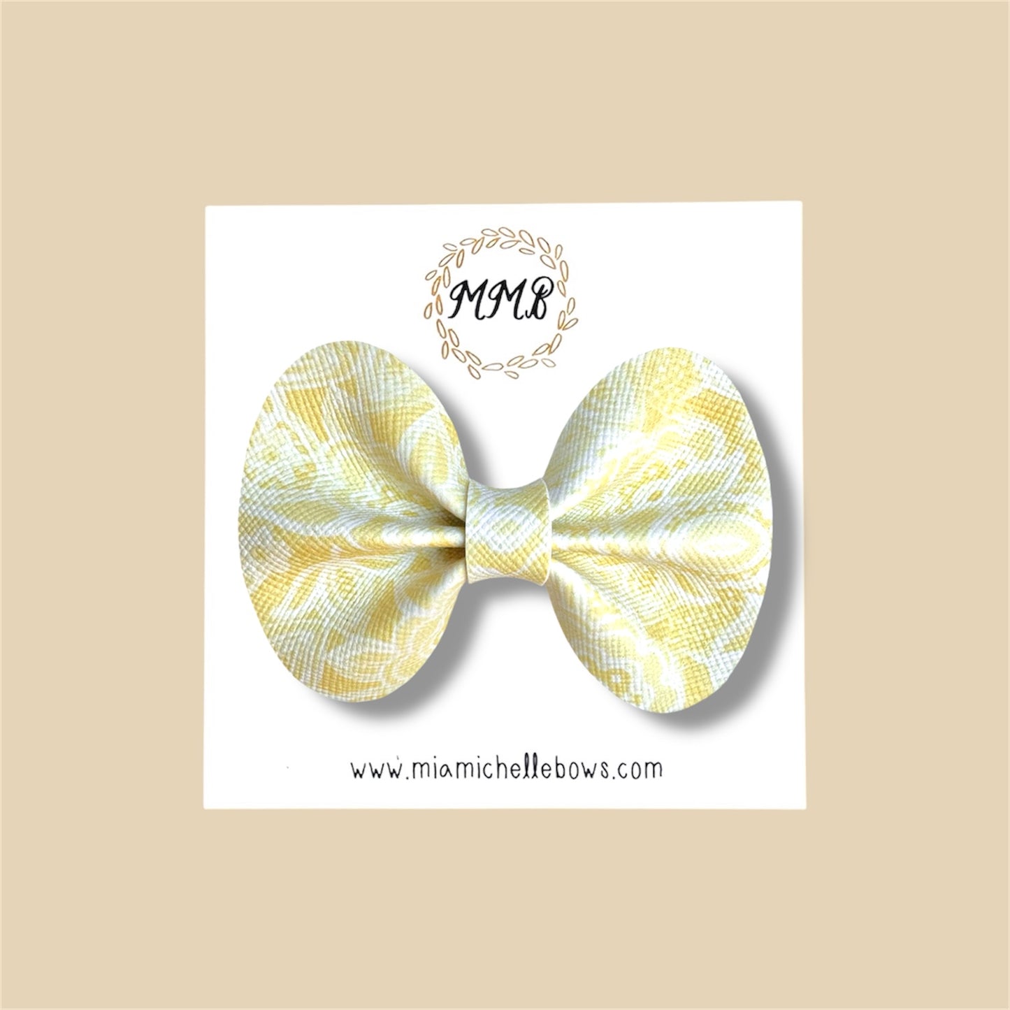 Yellow Vintage Vegan Leather Bow