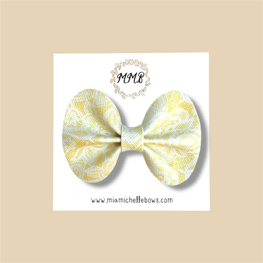 Yellow Vintage Vegan Leather Bow