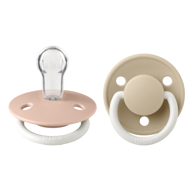 Bibs De Lux Silicone Pacifier 2 Pack- Blush Glow/Vanilla Glow