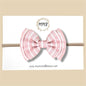 Blush & Silver Double Layer Bow