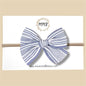 Hand-tied Blue Vintage Stripe Bow