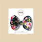 Black Rose Floral Vegan Leather Bow