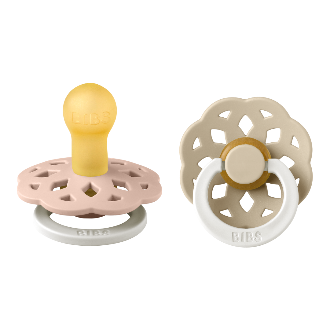 Bibs Boheme Glow Pacifier 2 Pack- Blush/ Vanilla