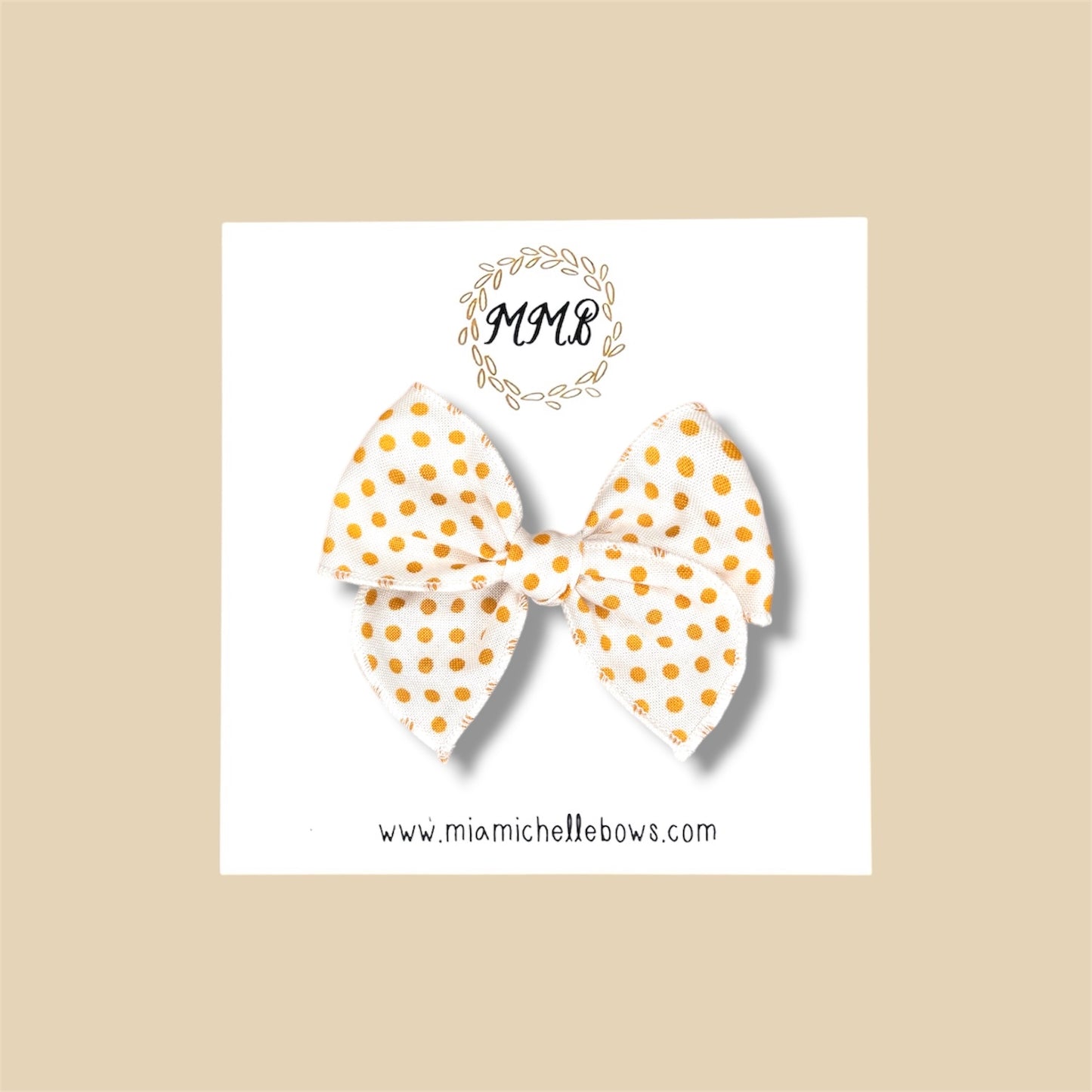 Mustard Polkadot Fairytale Bow