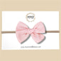 Hand-tied Pink Chiffon Striped Bow