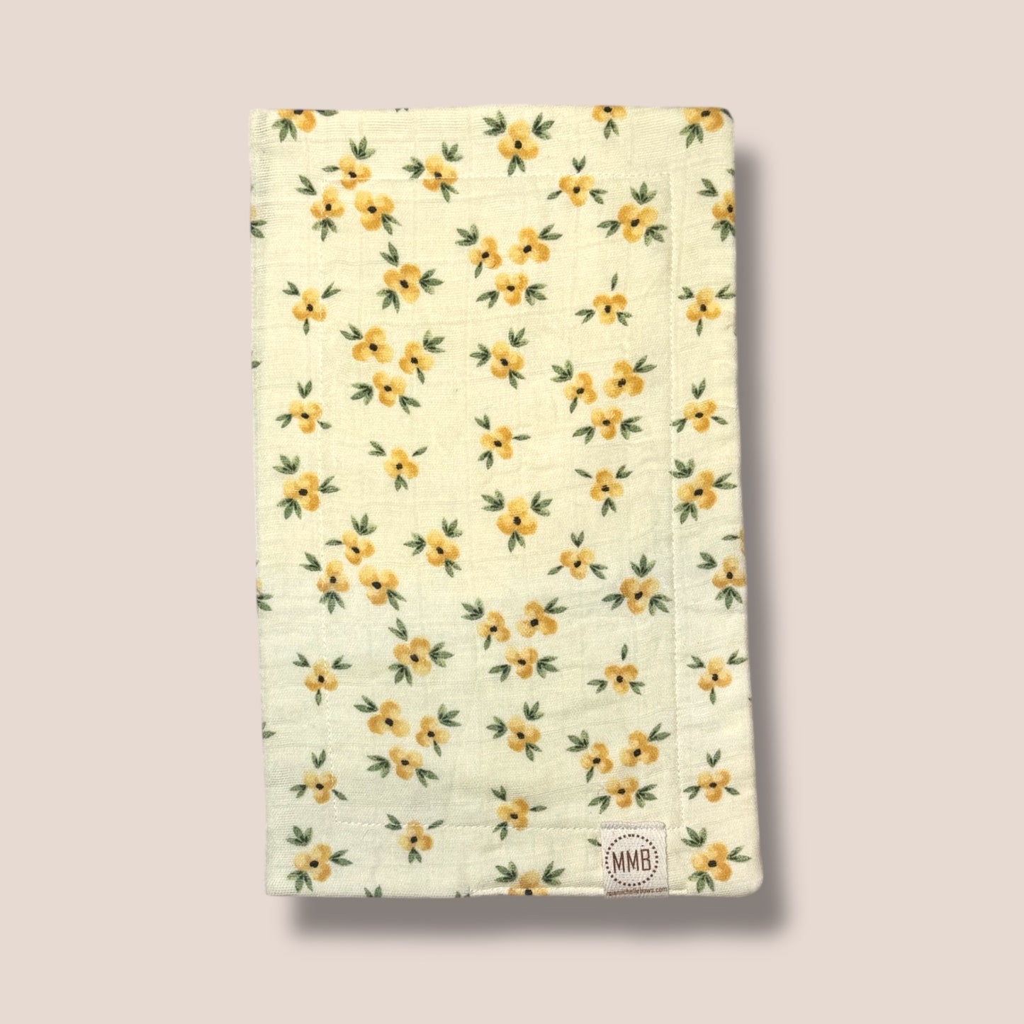 Yellow Floral— Cotton Gauze Burp Cloth