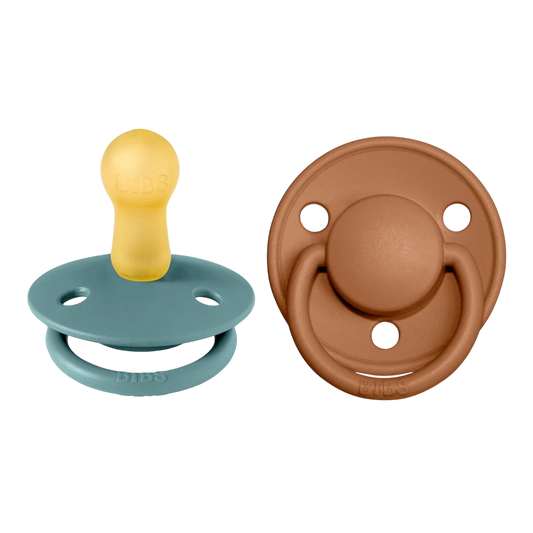 Bibs De Lux Rubber Pacifier 2 Pack- Island Sea/ Earth