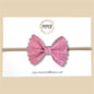Pink Scalloped Glitter Bow