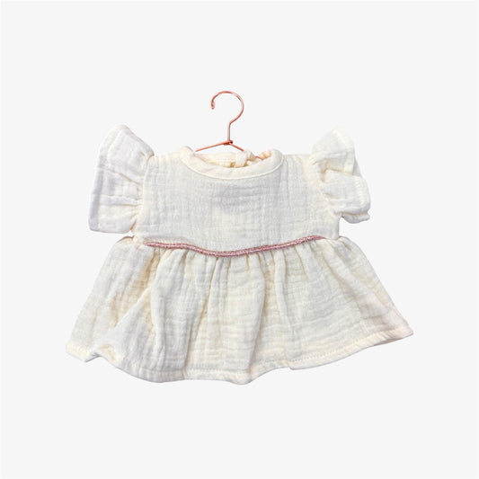 Doll—Cream Dress with Pink Sparkle Piping